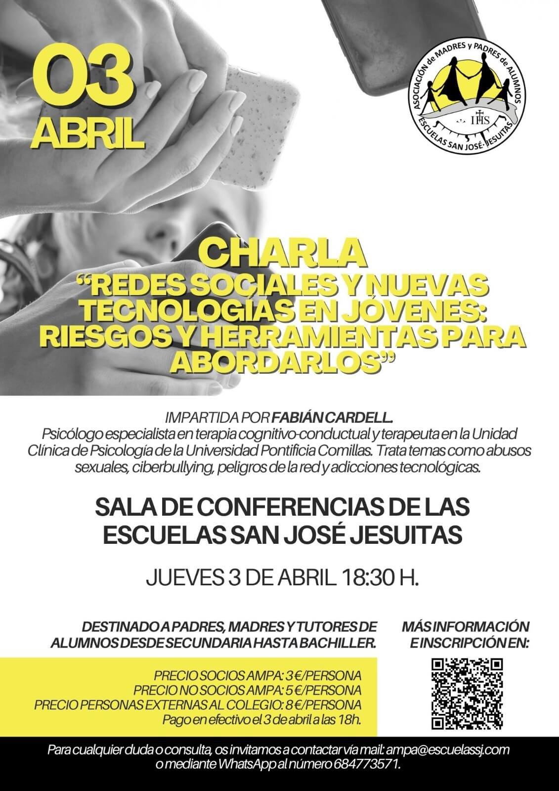 Charla Formación Familias Secundaria Jueves 3 de abril